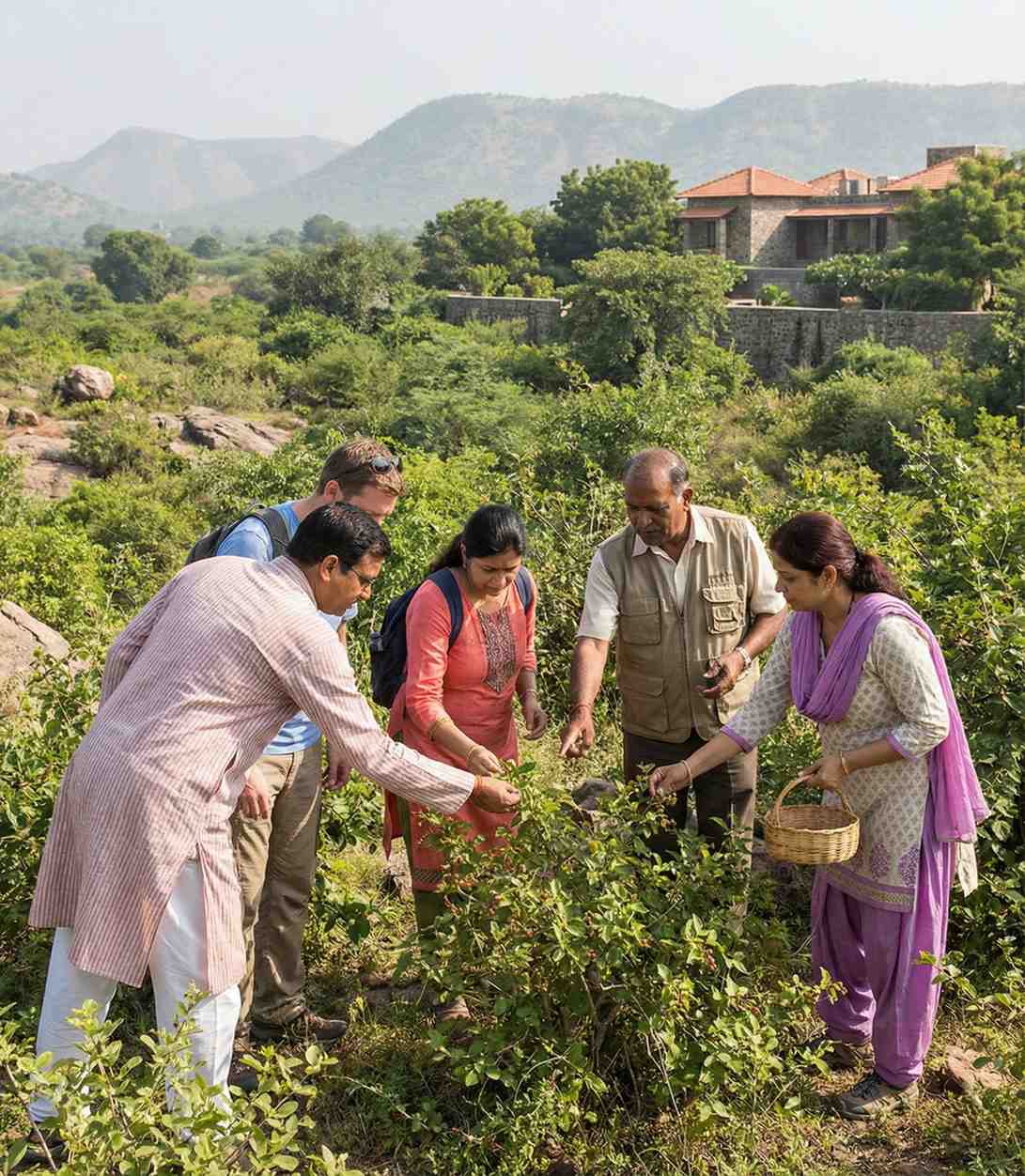 Guided foraging walk exploring wild plants and herbs