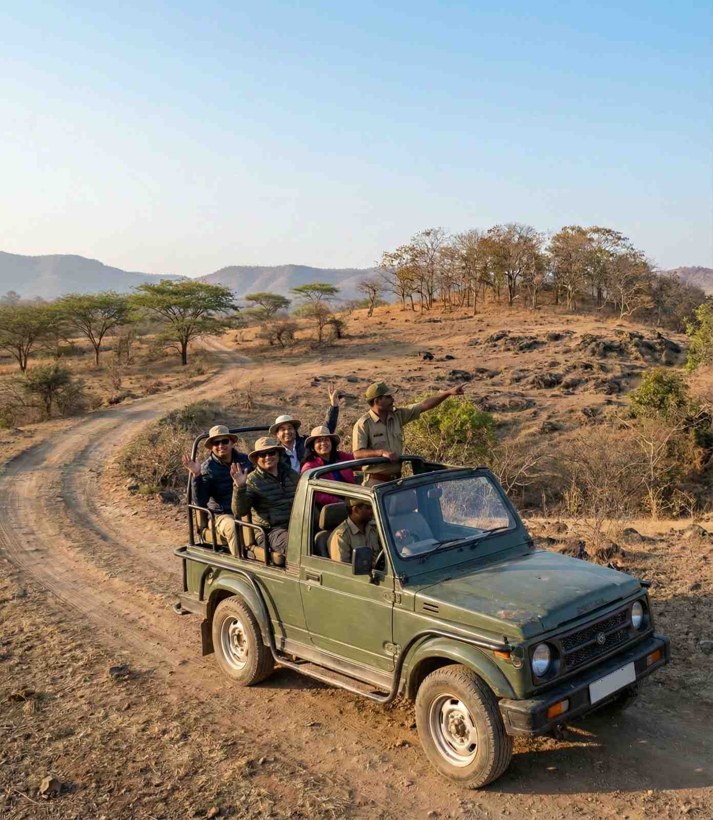 National park walking trail with scenic landscapes near Junagadh